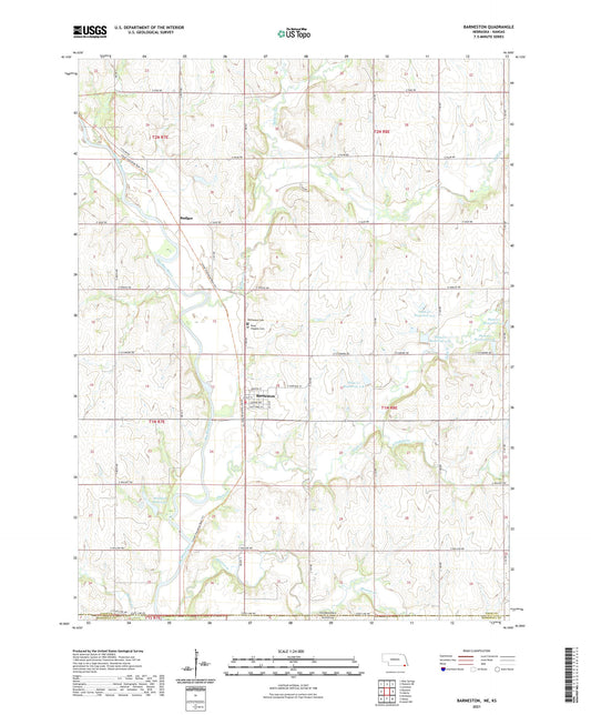 Barneston Nebraska US Topo Map Image