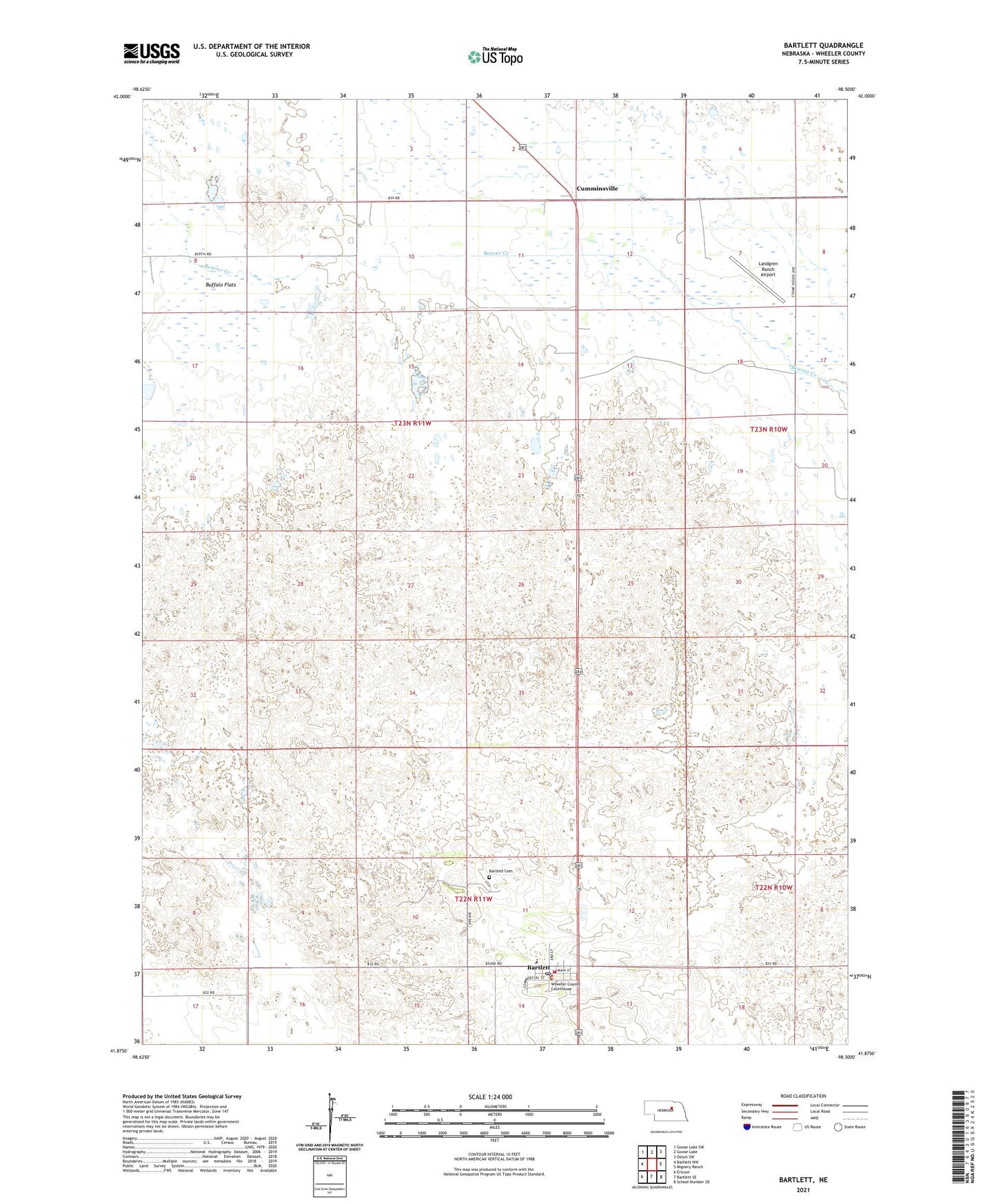 Bartlett Nebraska US Topo Map Image