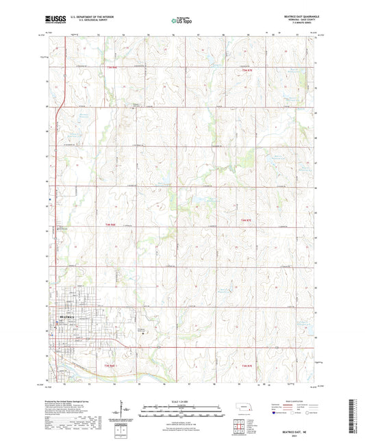 Beatrice East Nebraska US Topo Map Image