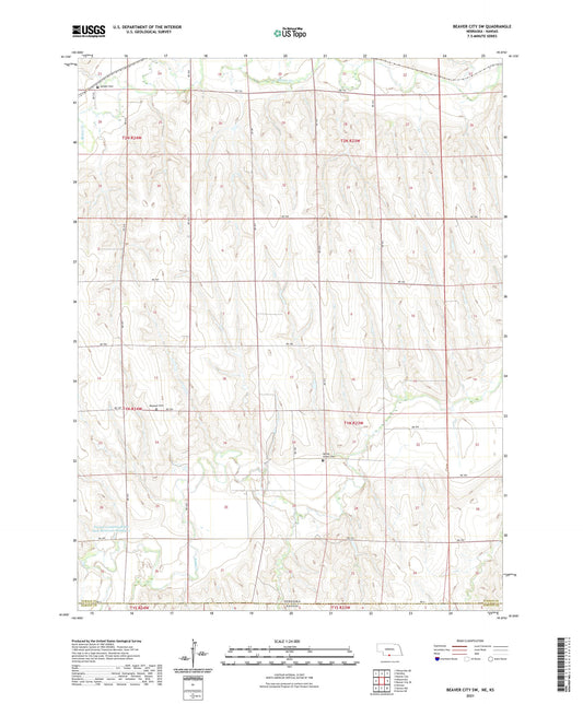 Beaver City SW Nebraska US Topo Map Image