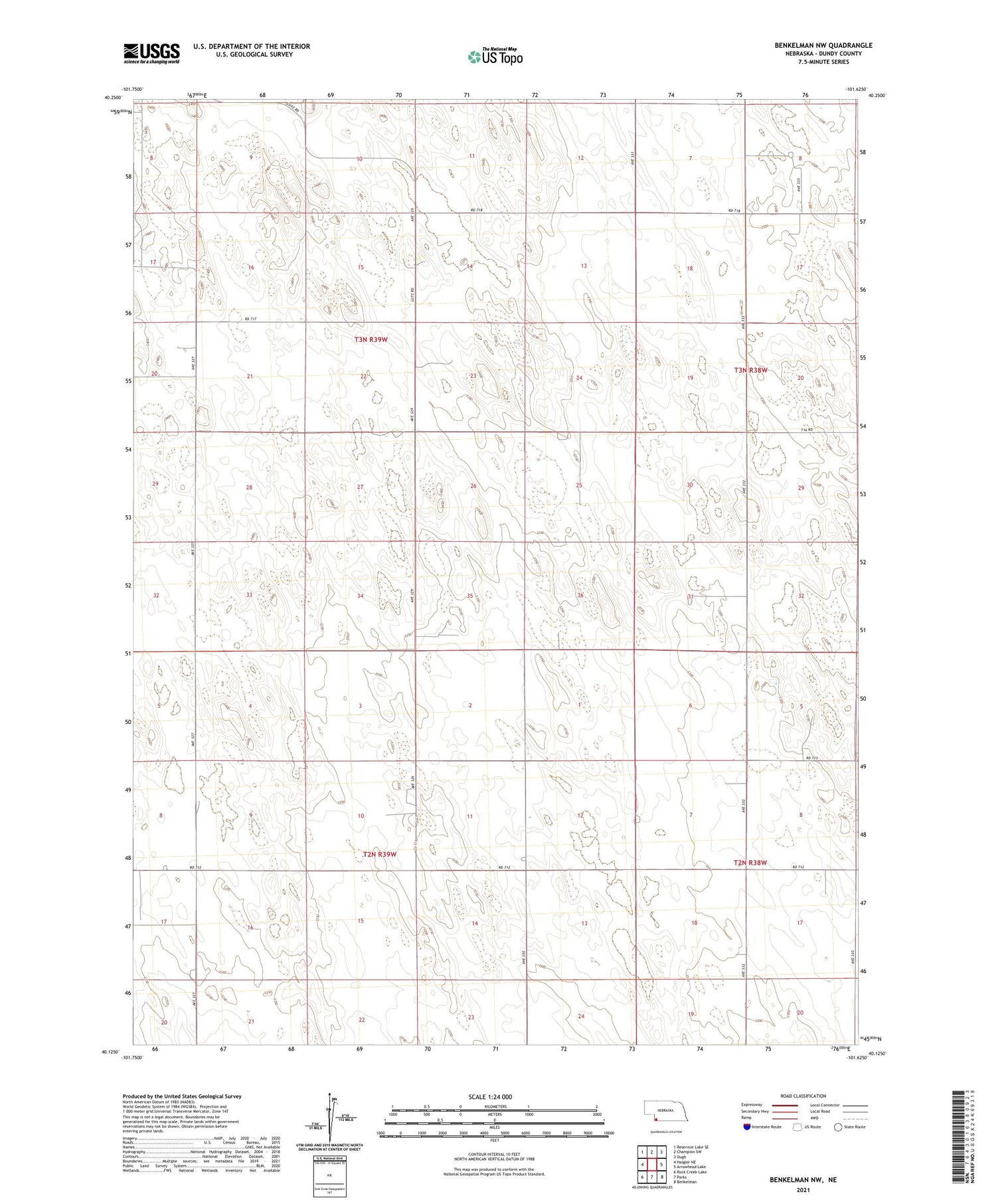 Benkelman NW Nebraska US Topo Map Image