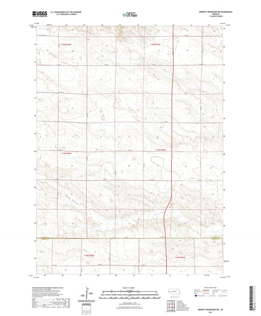 Bennett Reservoir NW Nebraska US Topo Map Image