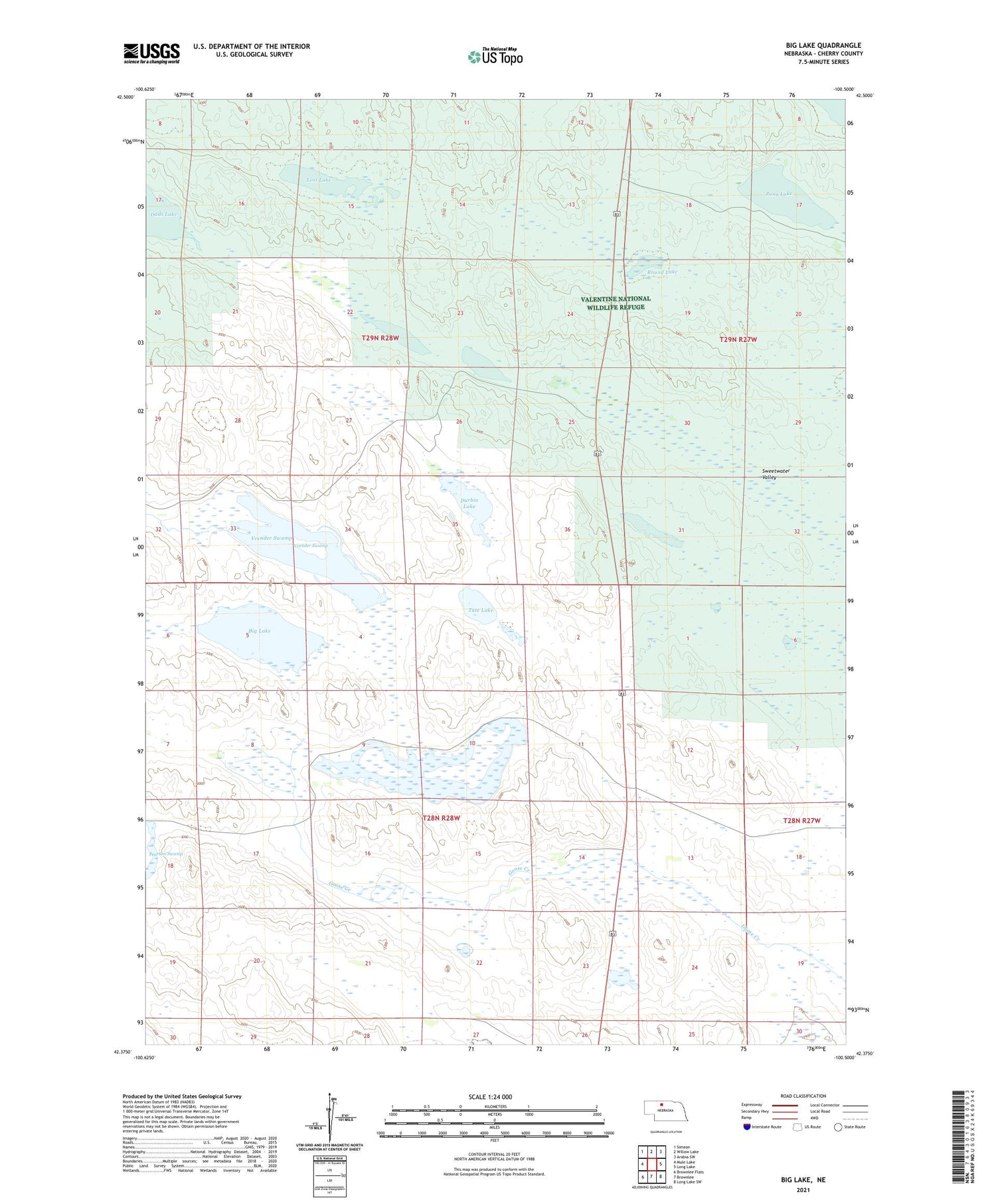 Big Lake Nebraska US Topo Map Image