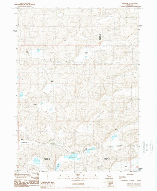 Classic USGS Bingham Nebraska 7.5'x7.5' Topo Map Image