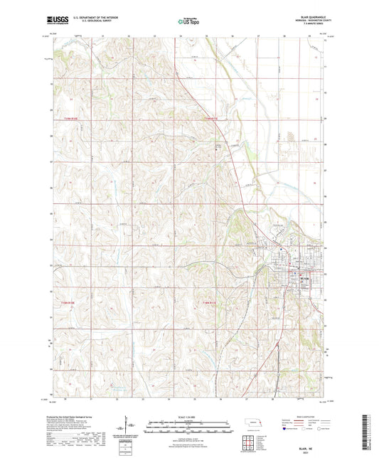 Blair Nebraska US Topo Map Image