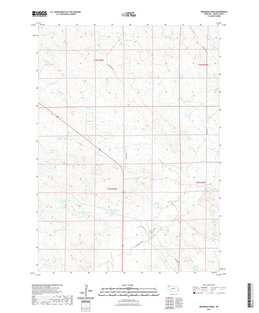 Bohemian Creek Nebraska US Topo Map Image