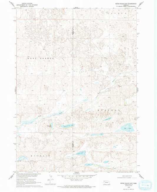 Classic USGS Bovee Valley East Nebraska 7.5'x7.5' Topo Map Image