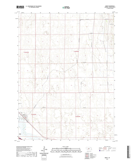 Brady Nebraska US Topo Map Image