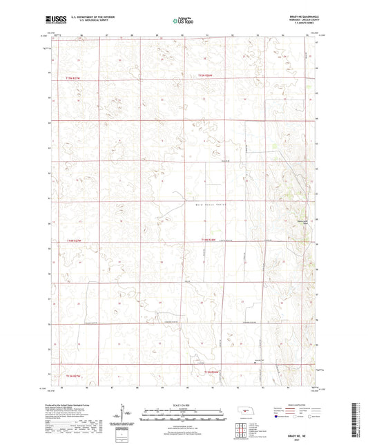 Brady NE Nebraska US Topo Map Image