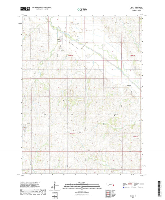 Brock Nebraska US Topo Map Image