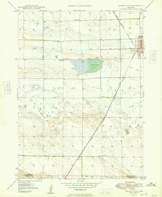 Classic USGS Alliance West Nebraska 7.5'x7.5' Topo Map Image
