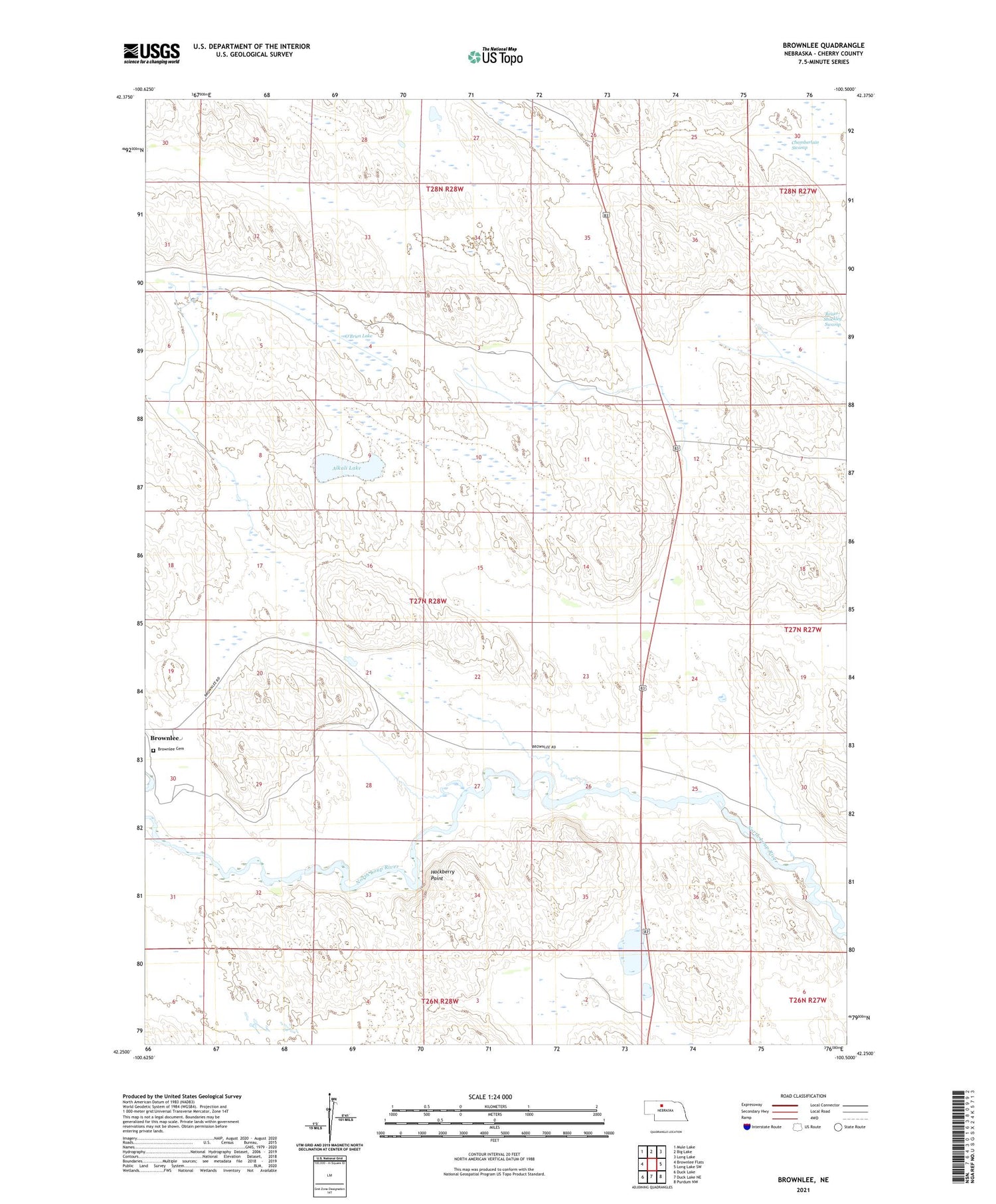 Brownlee Nebraska US Topo Map Image