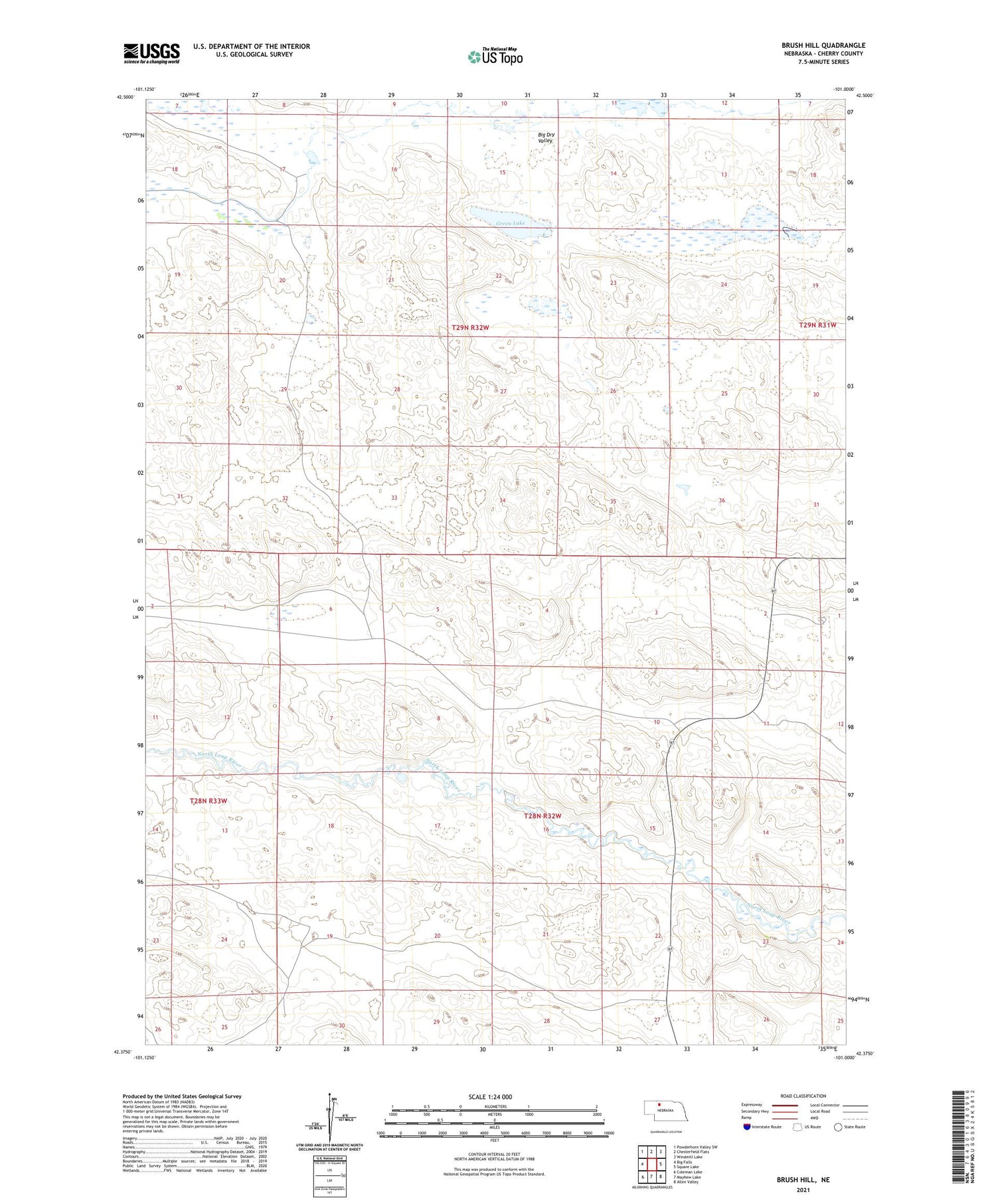 Brush Hill Nebraska US Topo Map Image