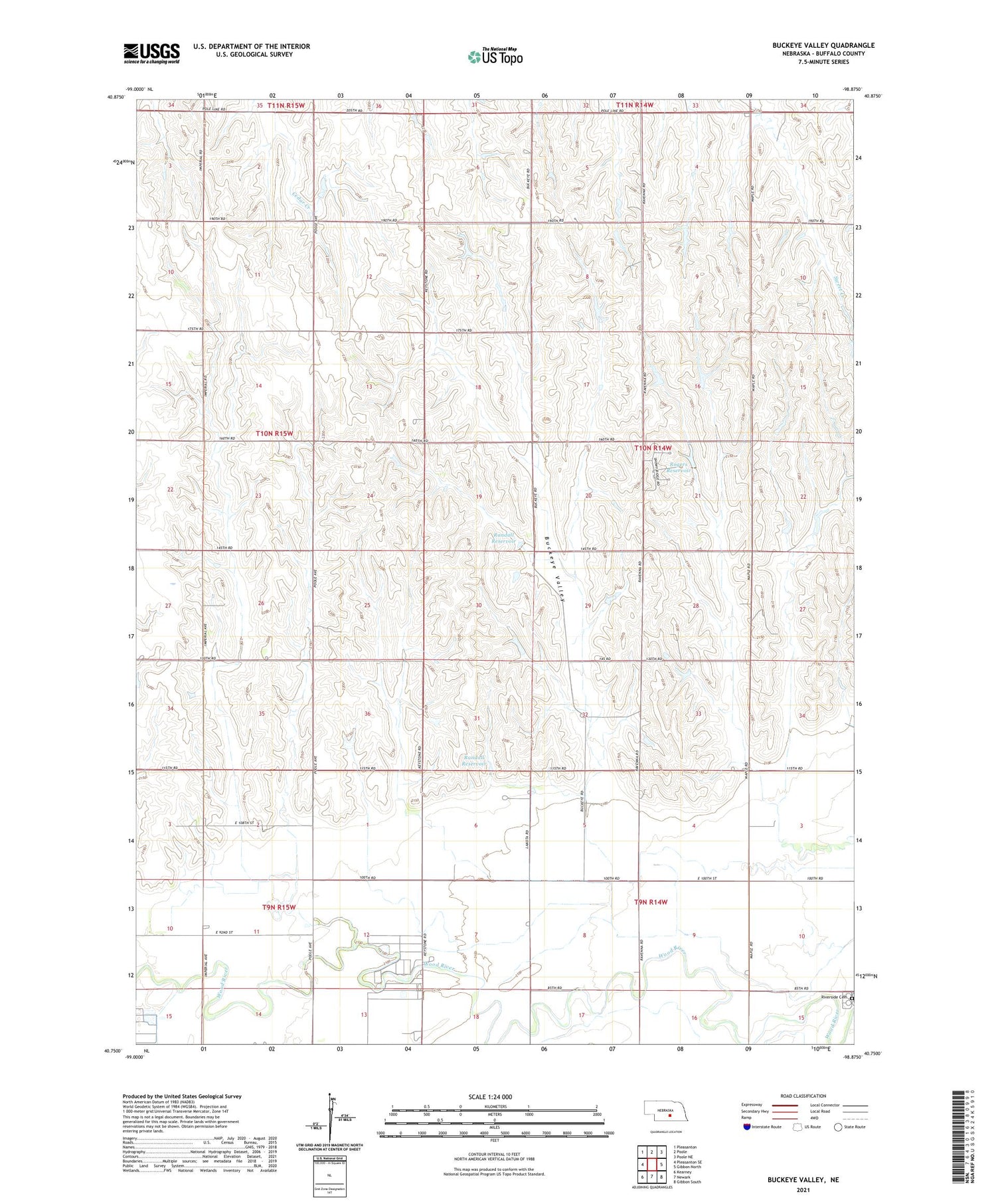 Buckeye Valley Nebraska US Topo Map Image