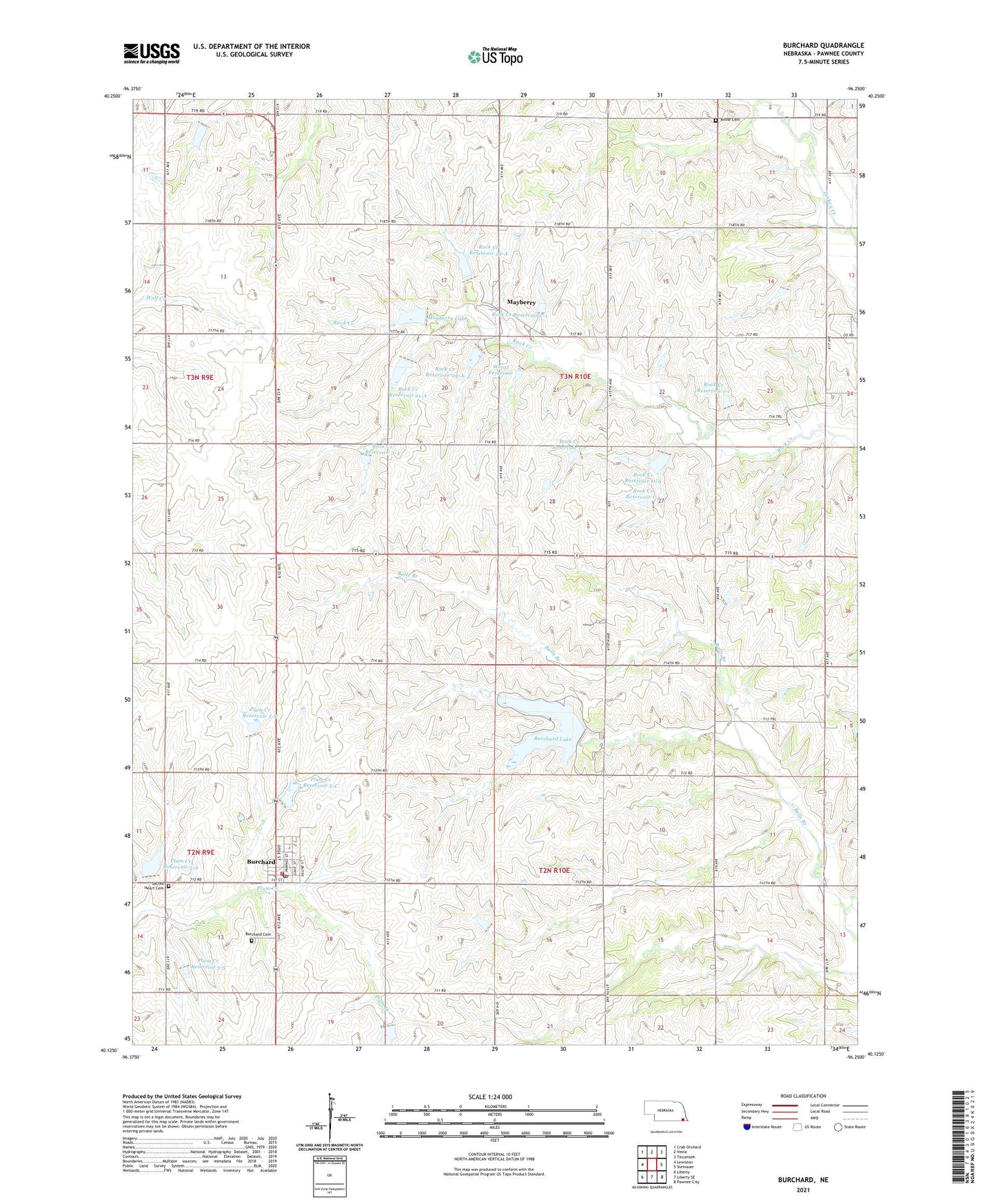 Burchard Nebraska US Topo Map Image