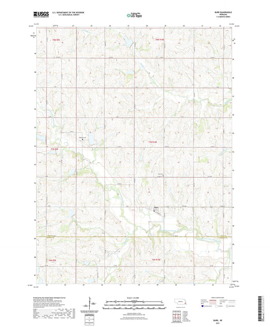 Burr Nebraska US Topo Map Image