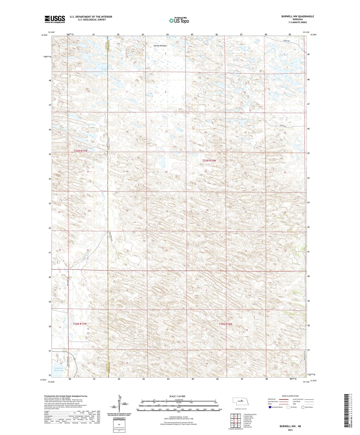 Burwell NW Nebraska US Topo Map Image