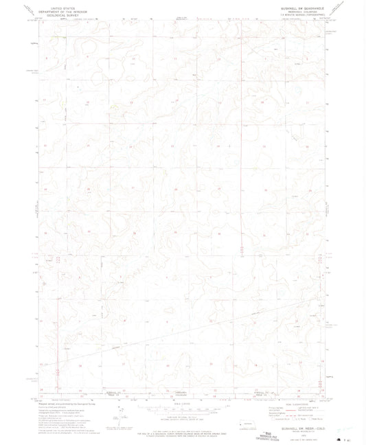Classic USGS Bushnell SW Nebraska 7.5'x7.5' Topo Map Image