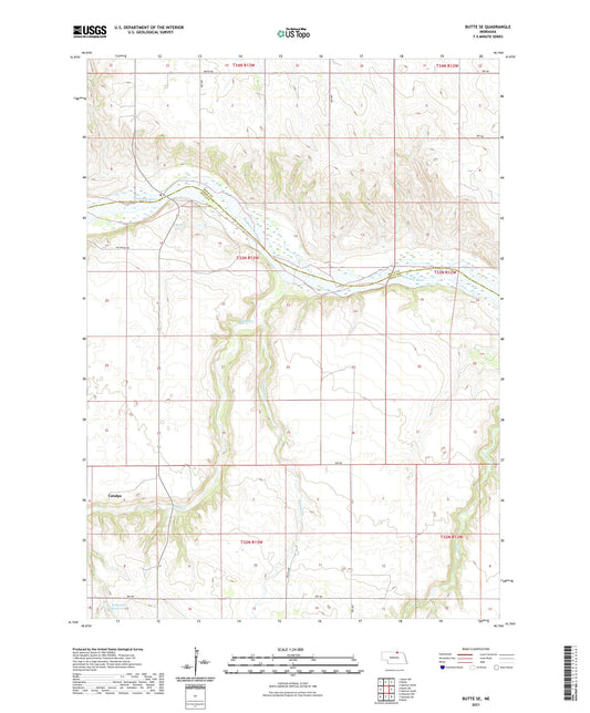 Butte SE Nebraska US Topo Map Image