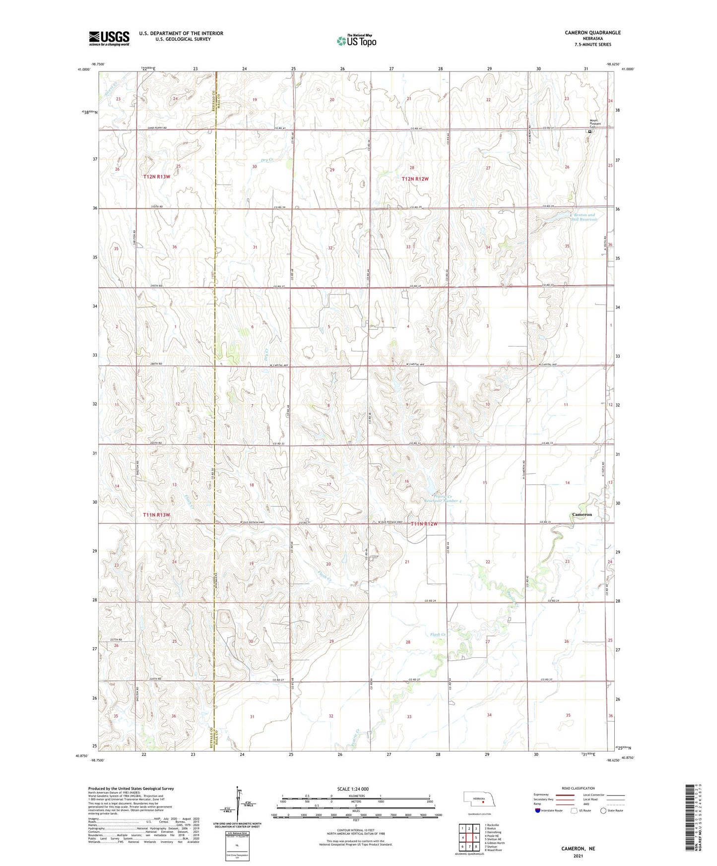 Cameron Nebraska US Topo Map Image