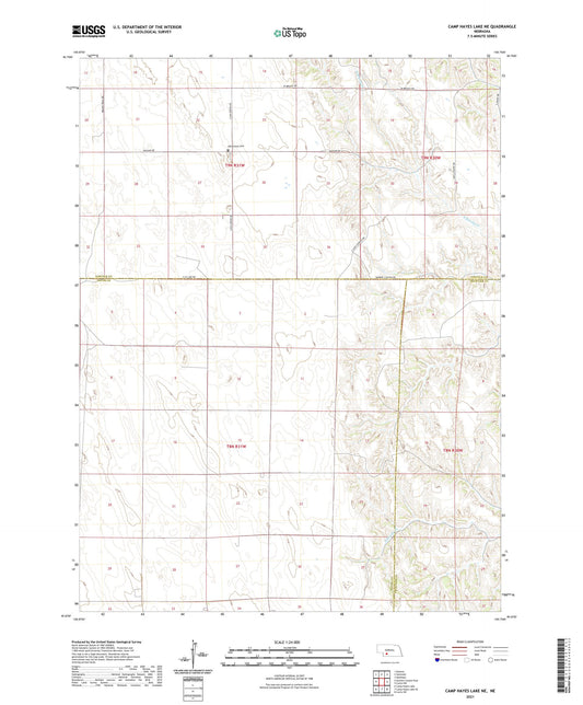 Camp Hayes Lake NE Nebraska US Topo Map Image