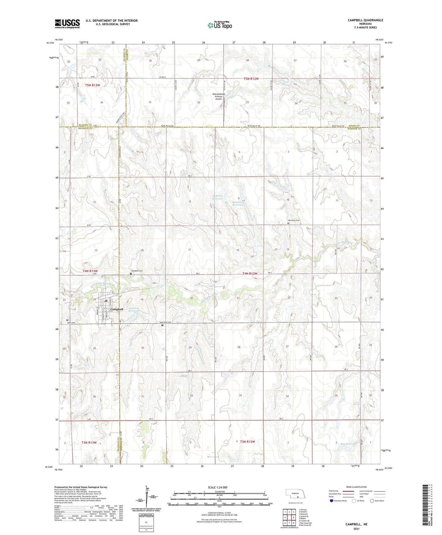 Campbell Nebraska US Topo Map Image