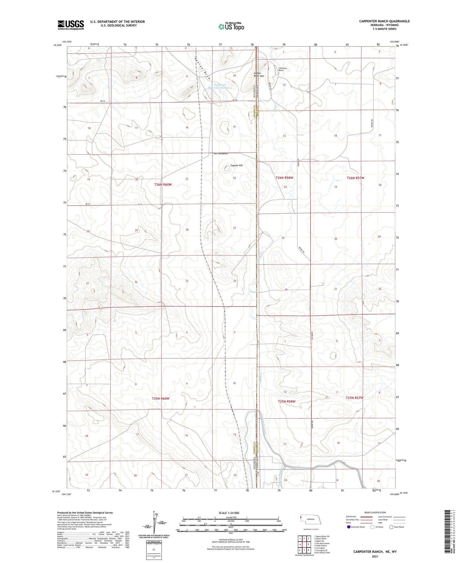 Carpenter Ranch Nebraska US Topo Map Image