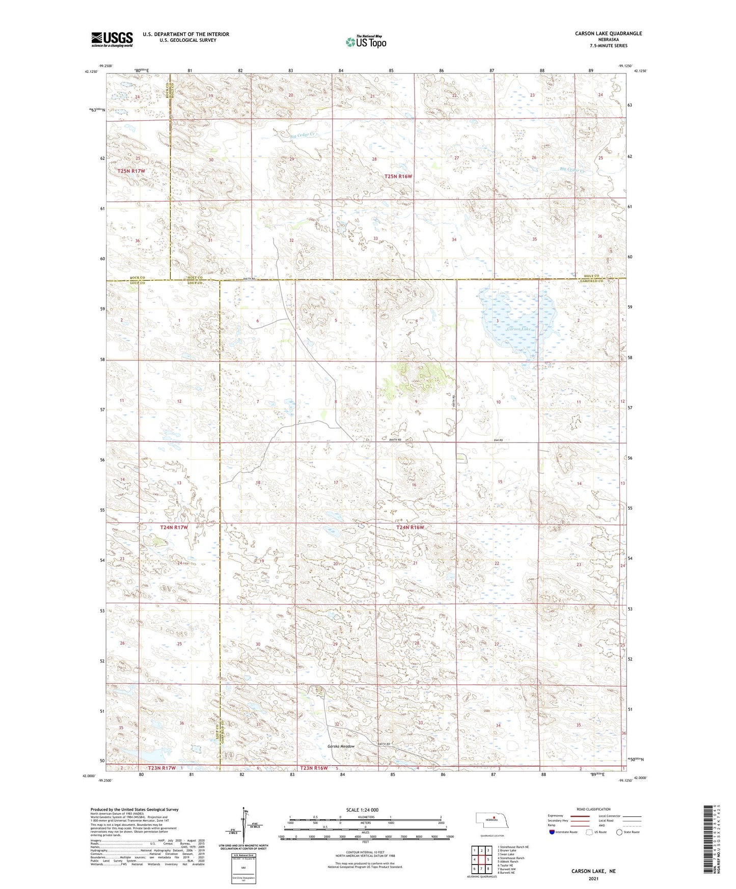 Carson Lake Nebraska US Topo Map Image