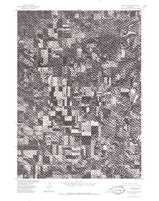 Classic USGS Center West Nebraska 7.5'x7.5' Topo Map Image