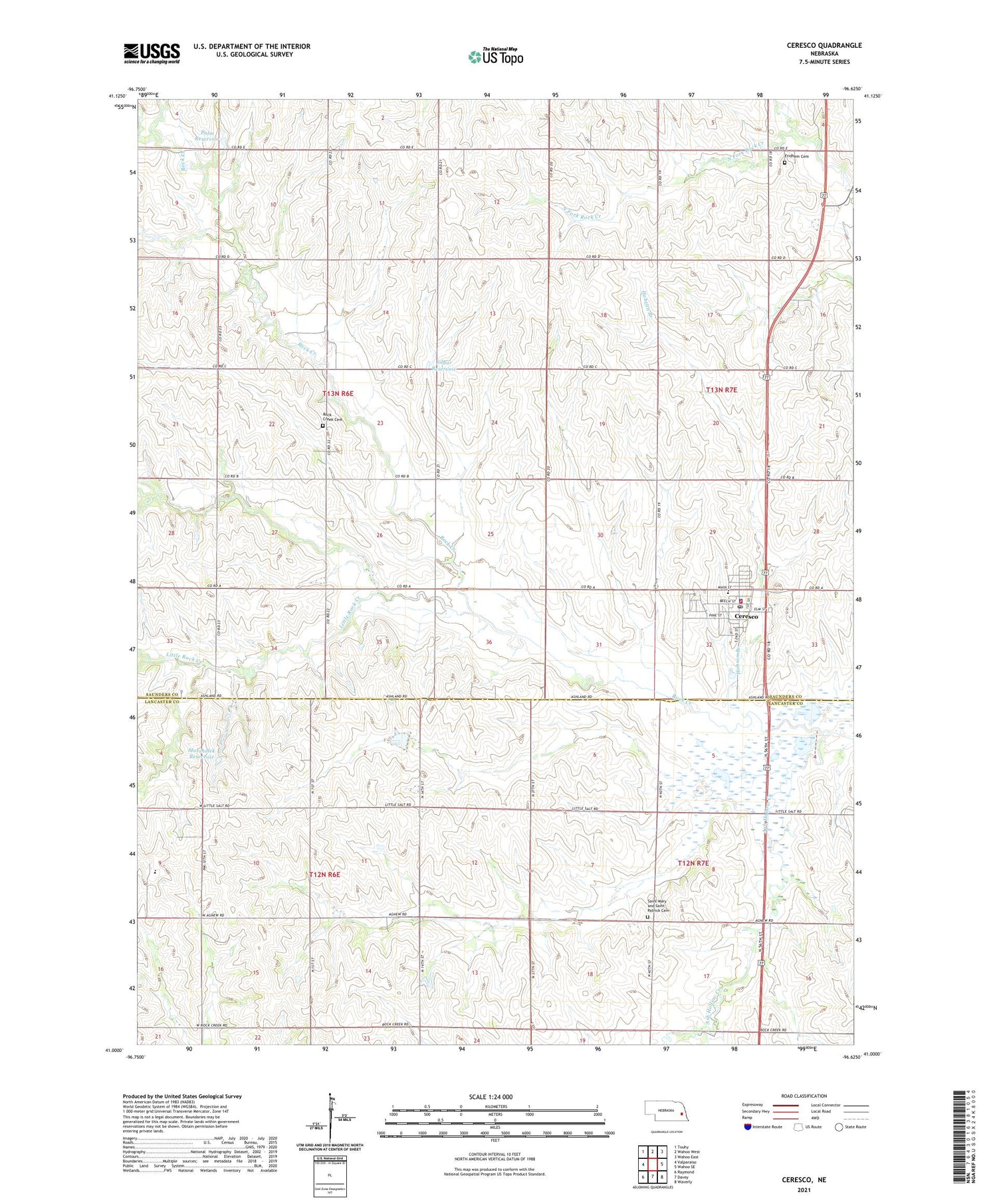 Ceresco Nebraska US Topo Map Image