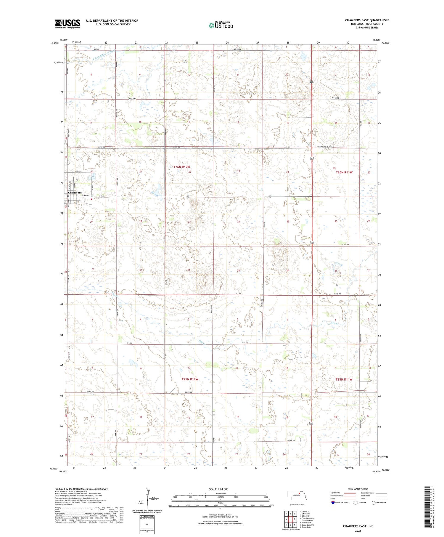 Chambers East Nebraska US Topo Map Image