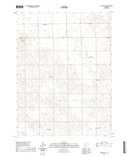 Champion SW Nebraska US Topo Map Image
