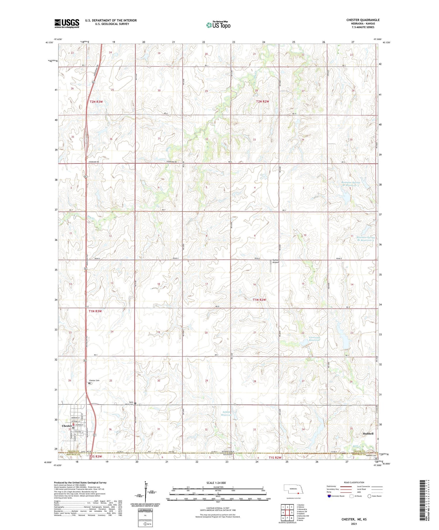 Chester Nebraska US Topo Map Image