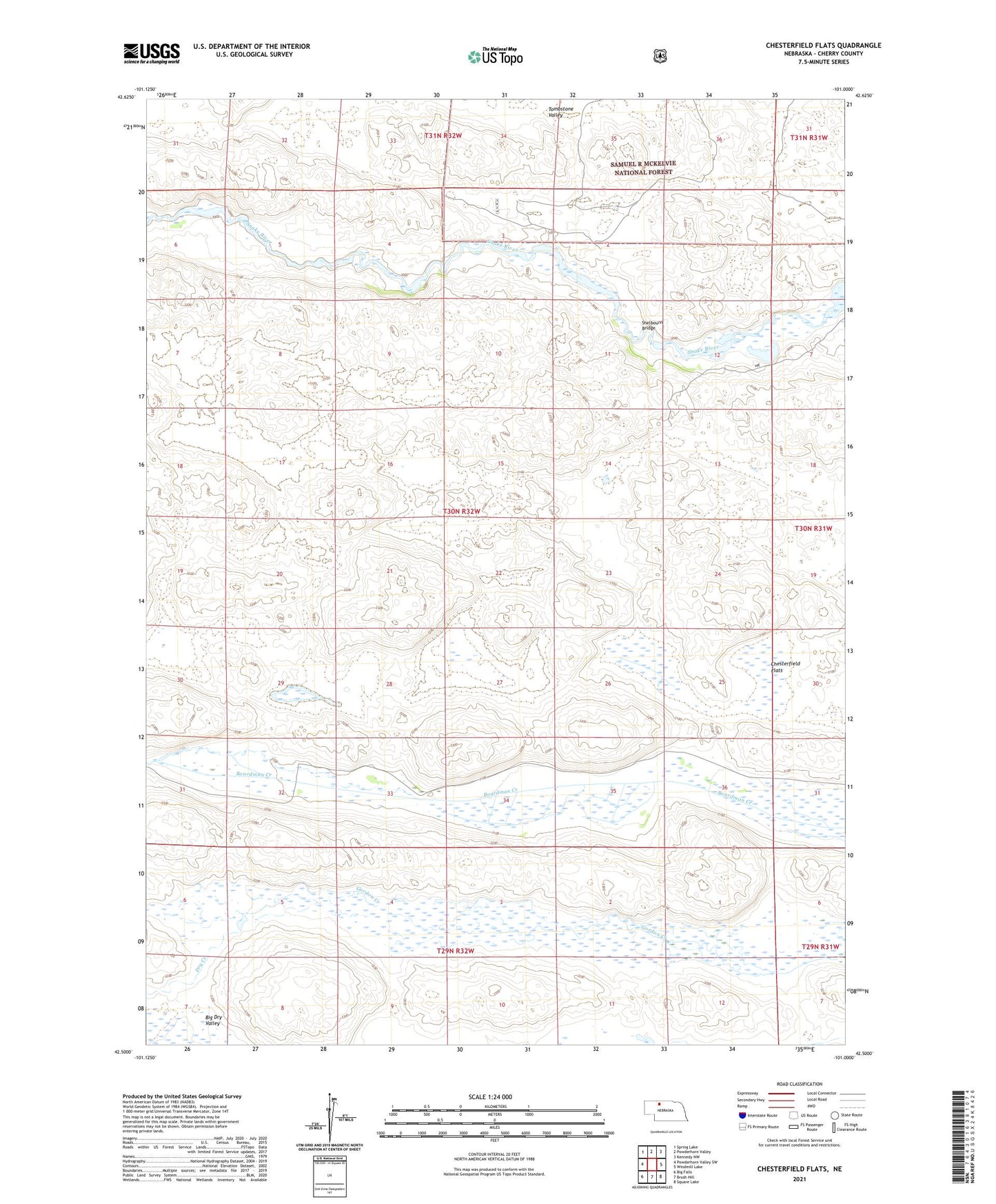 Chesterfield Flats Nebraska US Topo Map Image