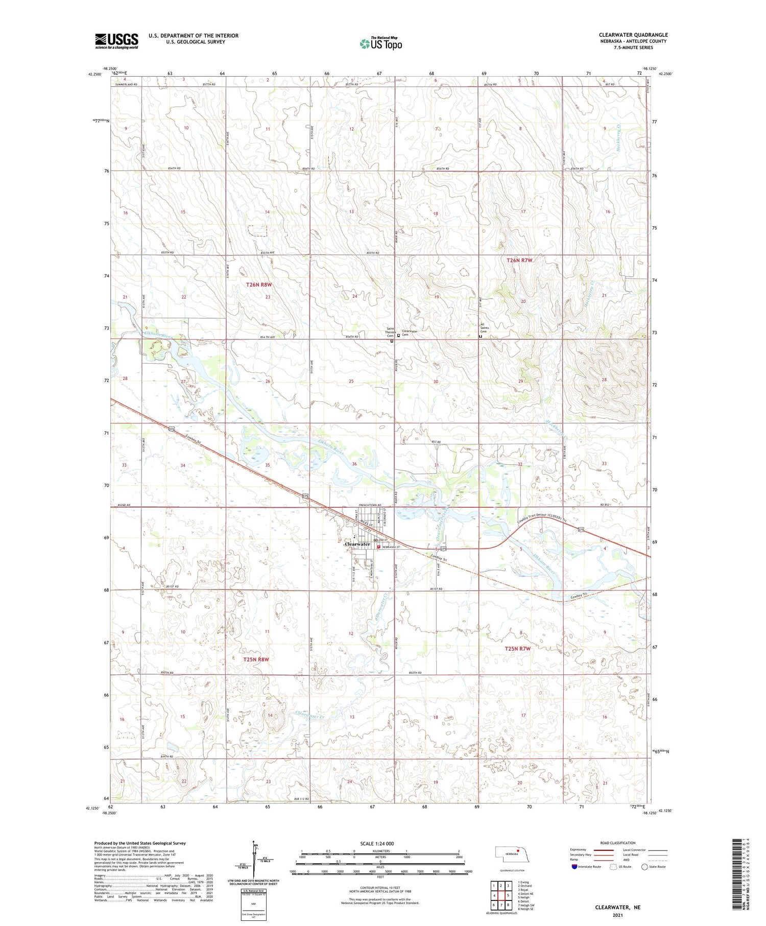 Clearwater Nebraska US Topo Map Image