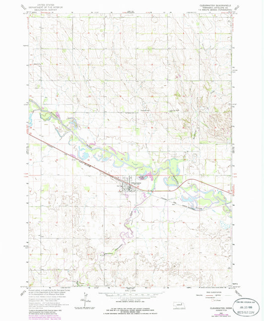 Classic USGS Clearwater Nebraska 7.5'x7.5' Topo Map Image