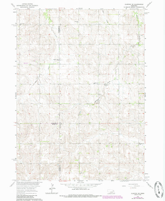 Classic USGS Closter NE Nebraska 7.5'x7.5' Topo Map Image