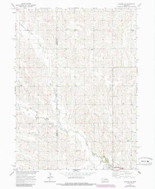 Classic USGS Closter SE Nebraska 7.5'x7.5' Topo Map Image