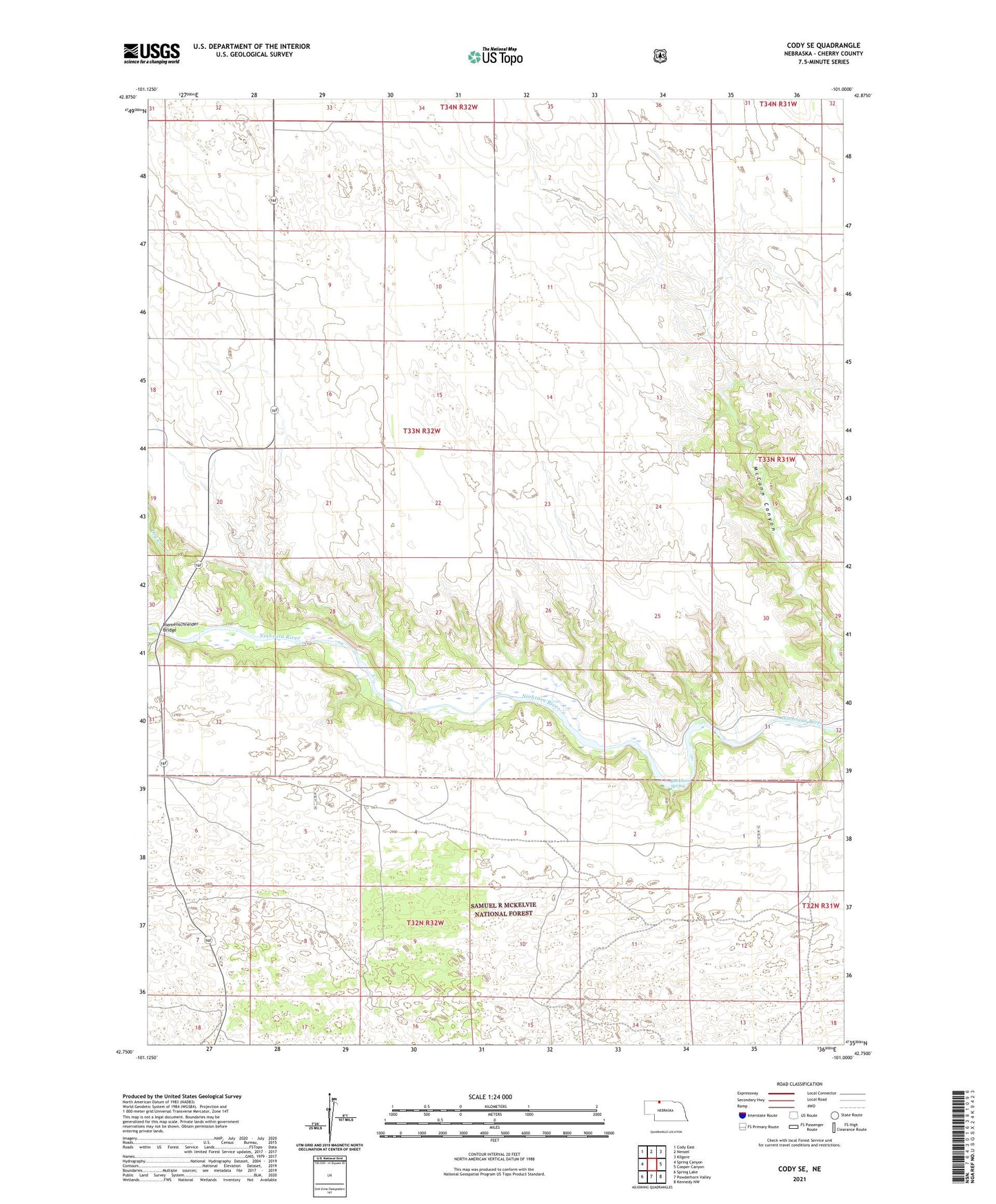 Cody SE Nebraska US Topo Map Image