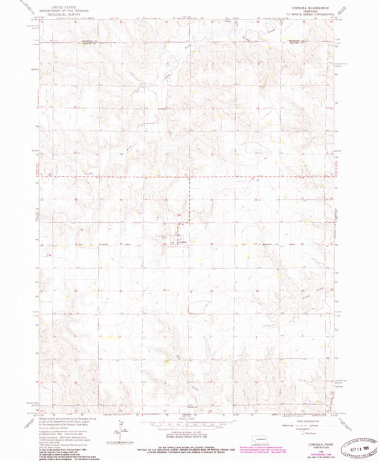 Classic USGS Cornlea Nebraska 7.5'x7.5' Topo Map Image