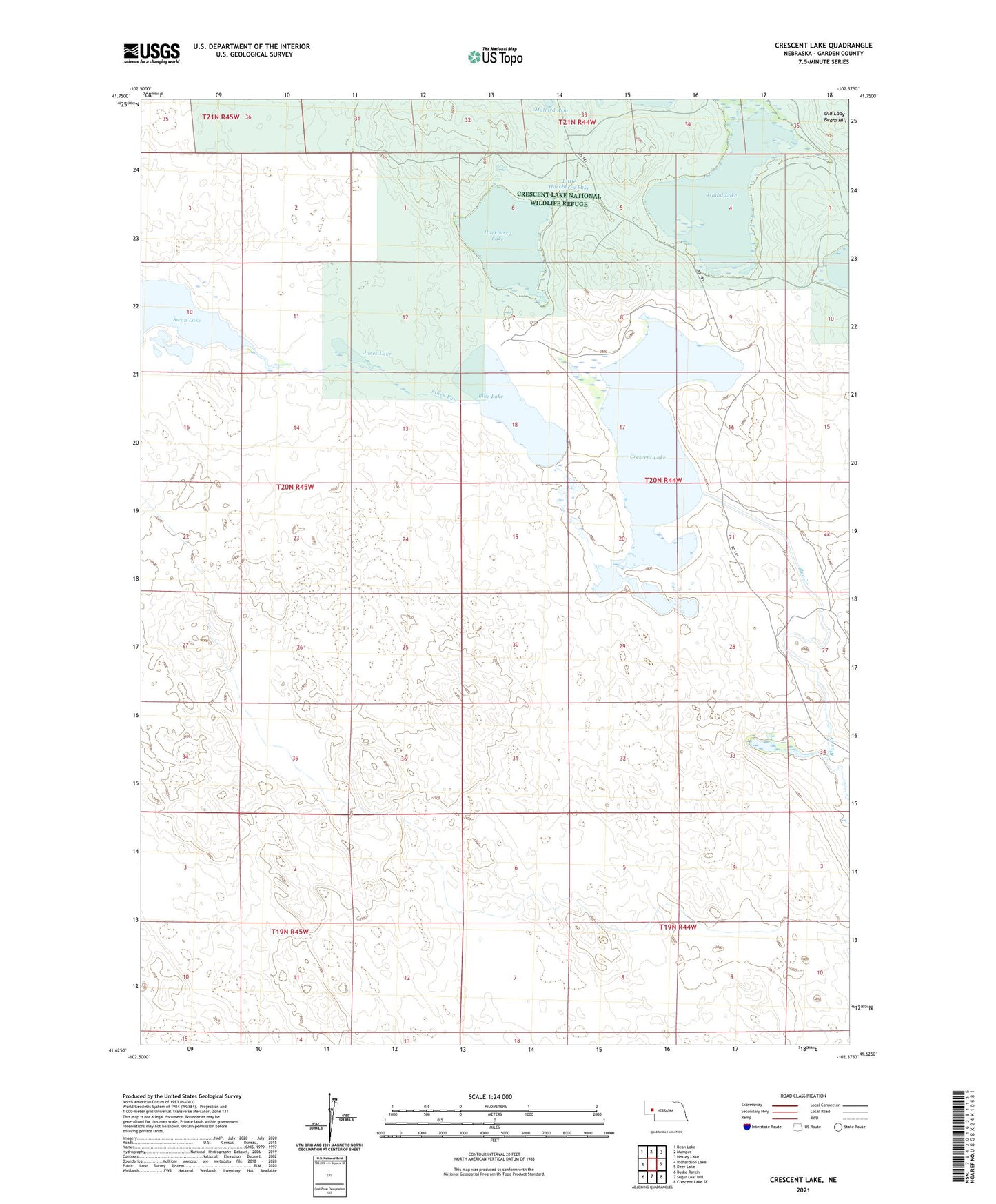 Crescent Lake Nebraska US Topo Map Image
