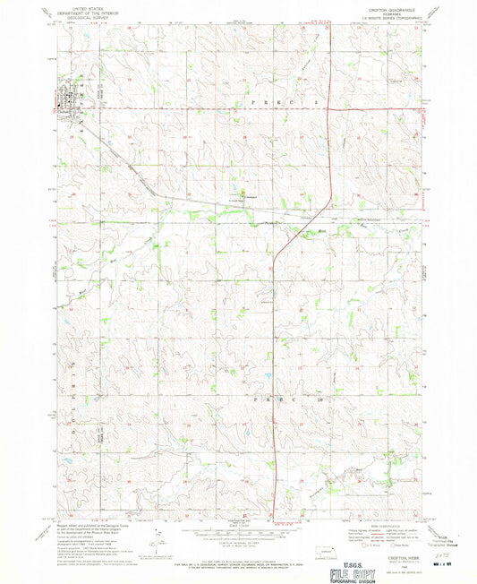 Classic USGS Crofton Nebraska 7.5'x7.5' Topo Map Image