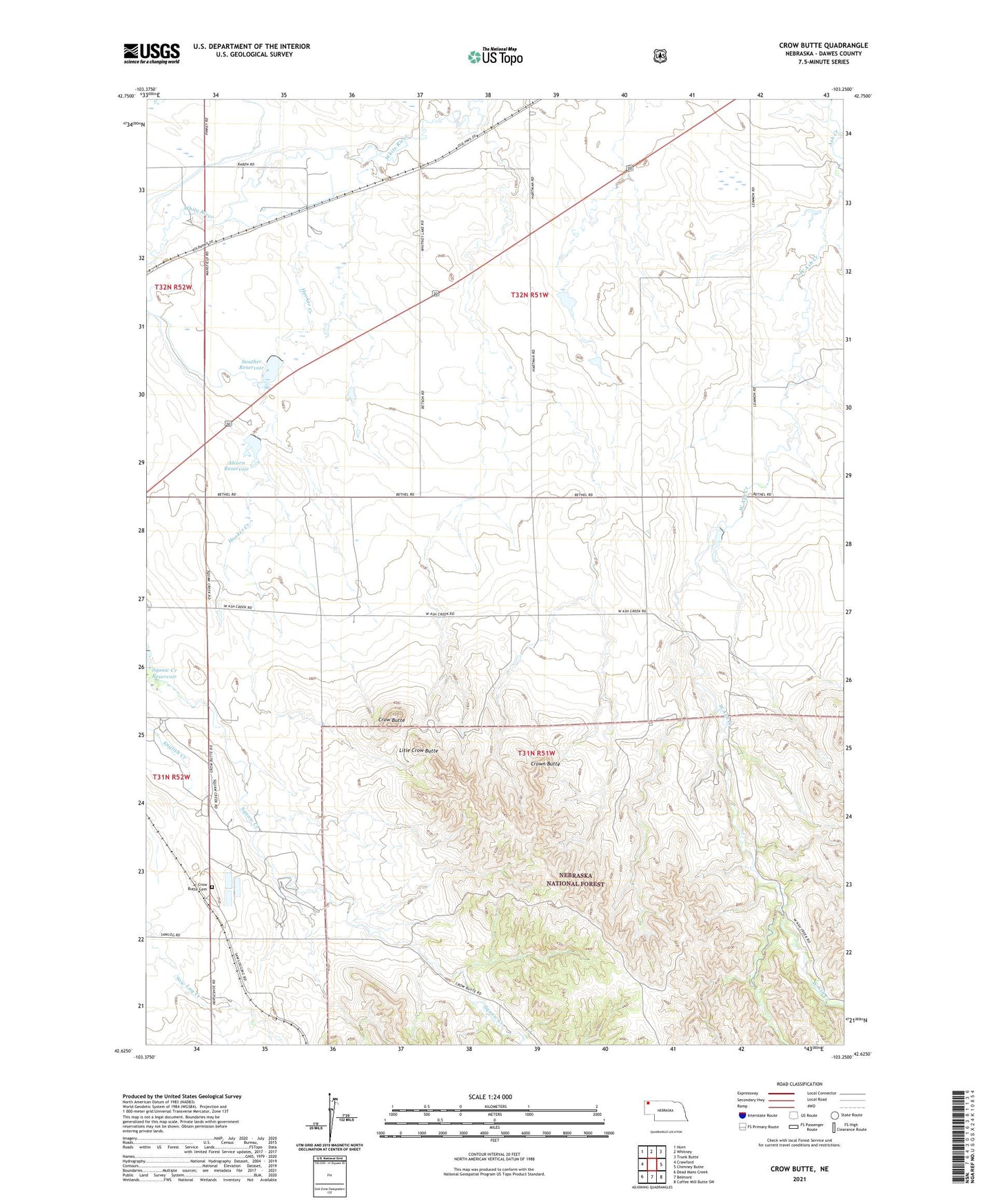 Crow Butte Nebraska US Topo Map Image