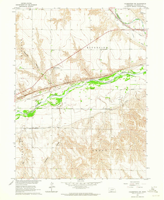 Classic USGS Culbertson NW Nebraska 7.5'x7.5' Topo Map Image