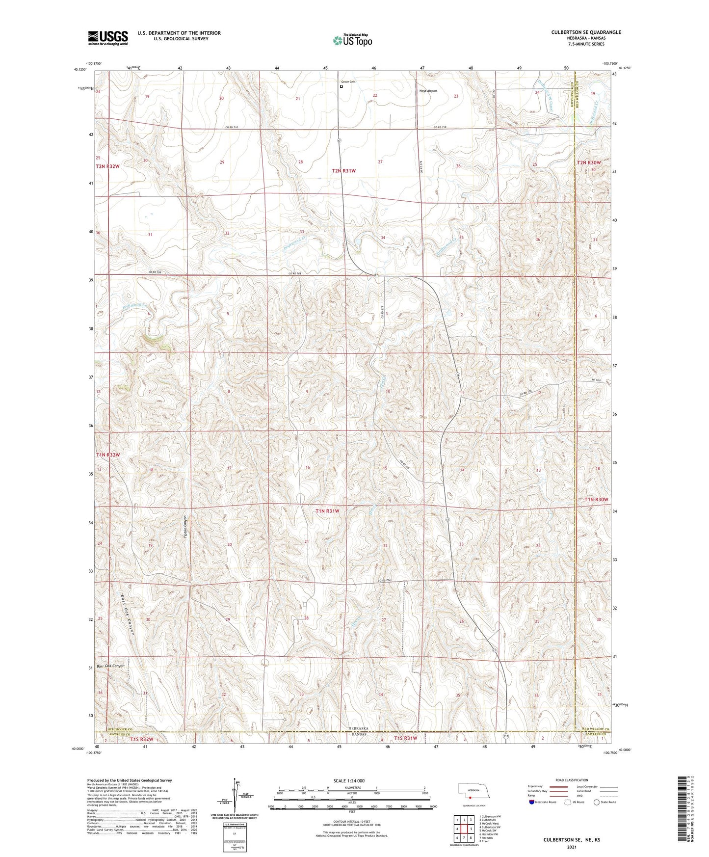 Culbertson SE Nebraska US Topo Map Image