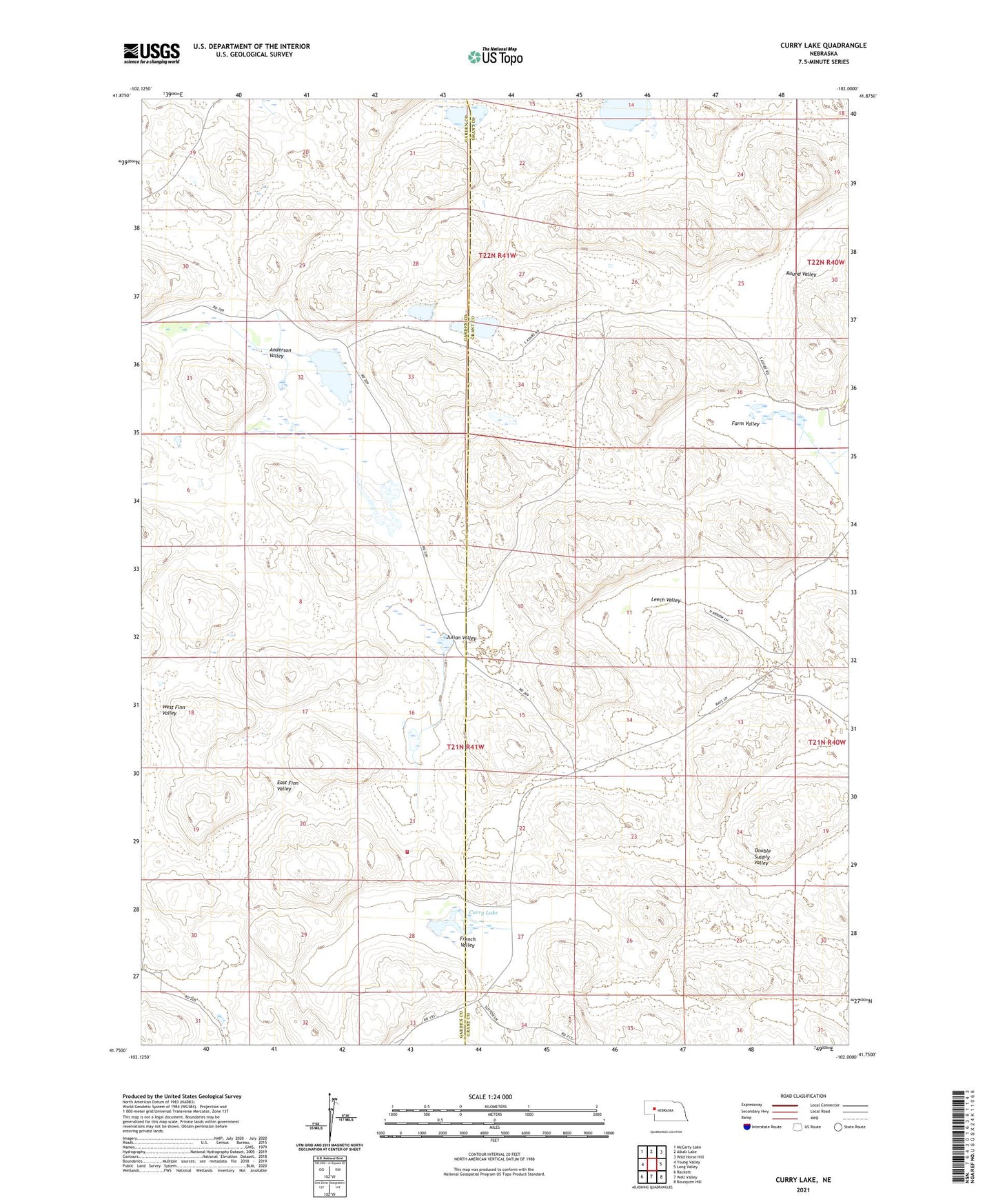 Curry Lake Nebraska US Topo Map Image