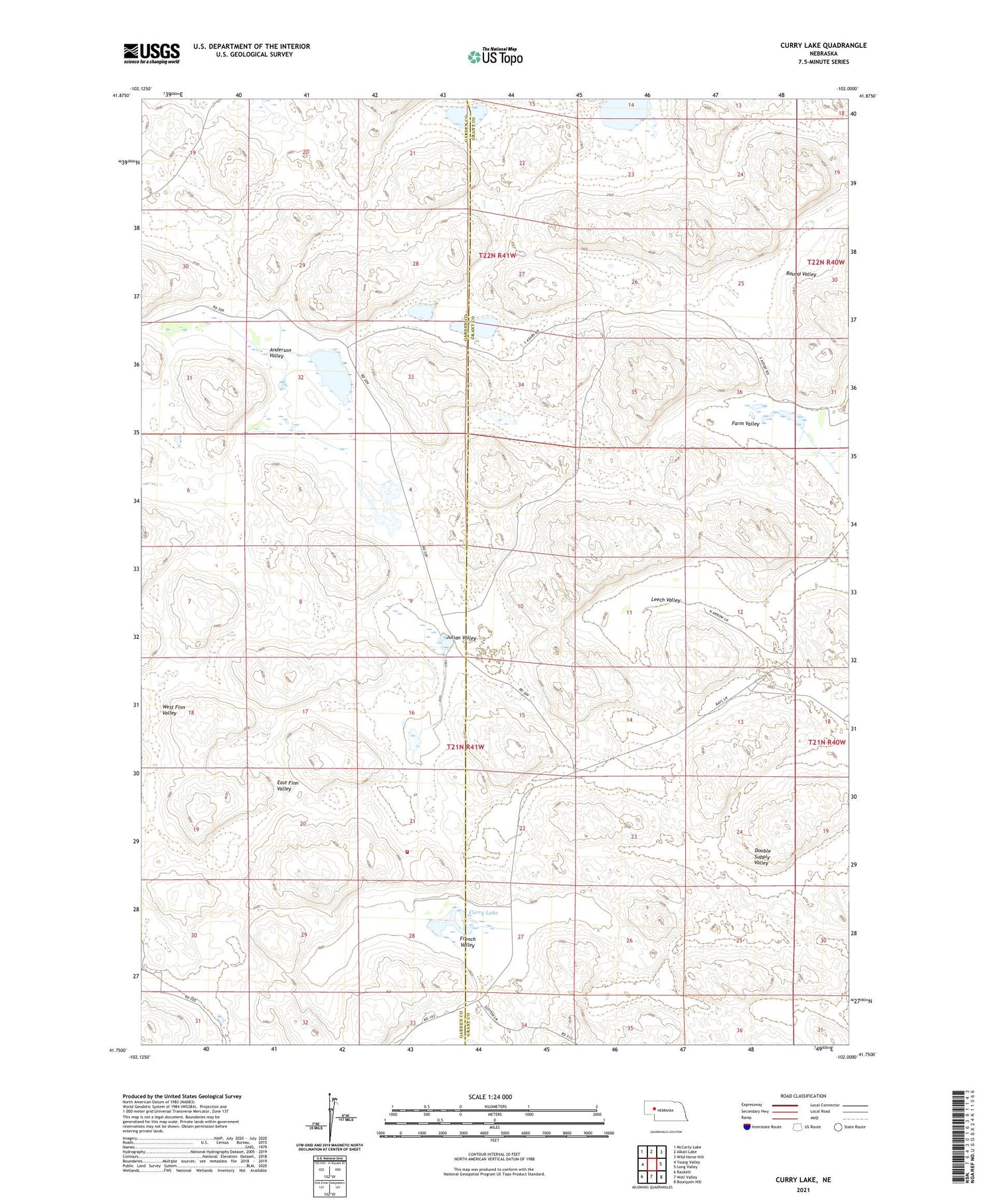 Curry Lake Nebraska US Topo Map Image