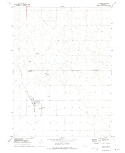 Classic USGS Dalton Nebraska 7.5'x7.5' Topo Map Image