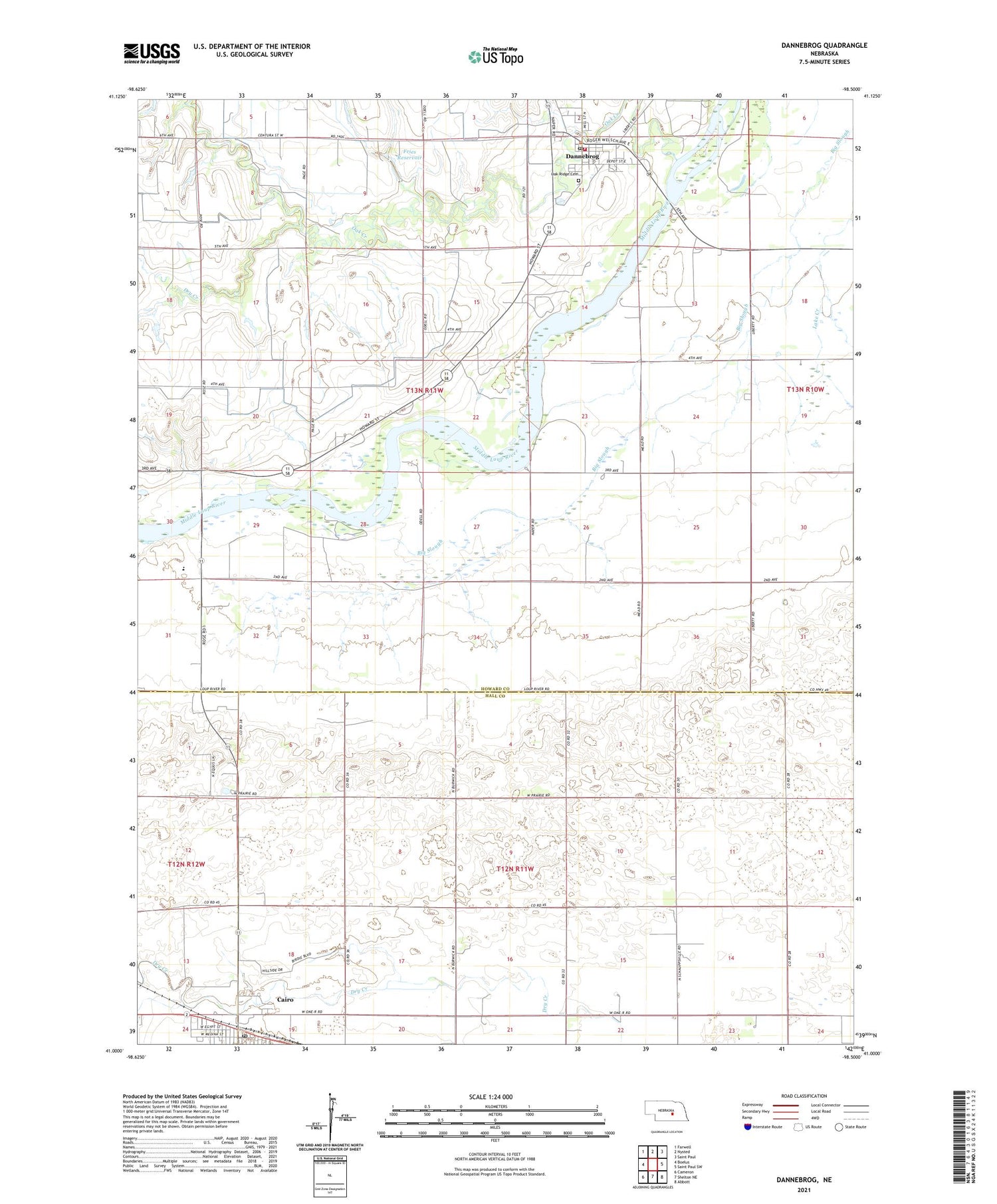 Dannebrog Nebraska US Topo Map Image