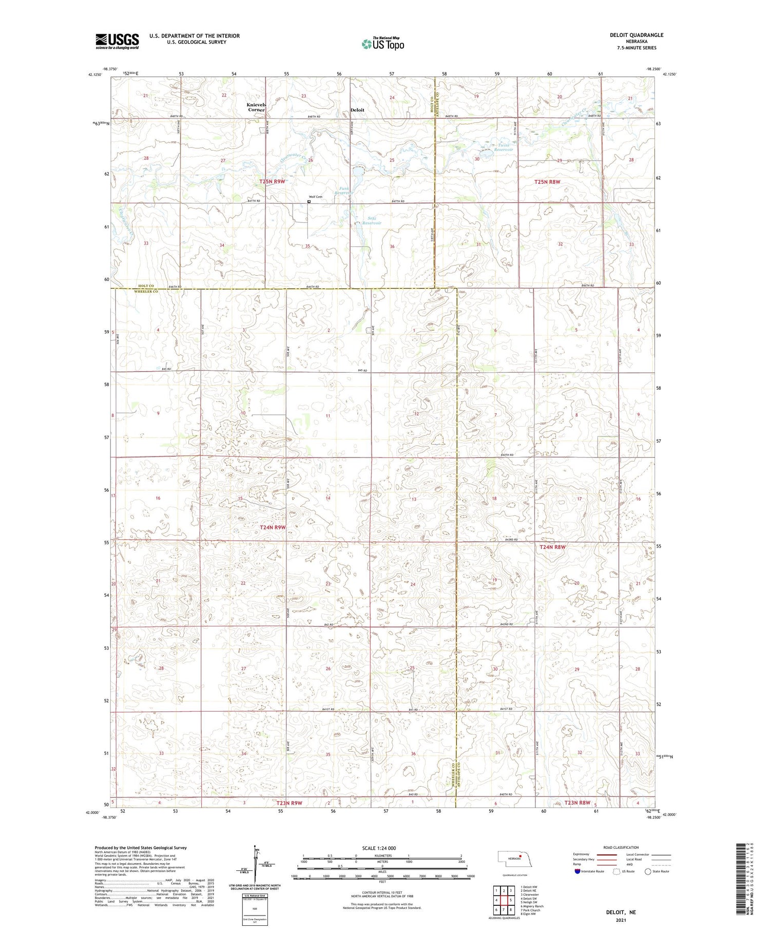 Deloit Nebraska US Topo Map Image